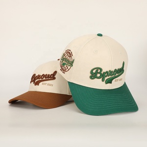 High Quality Custom A-<b>Frame</b> Style 5-Panel Cotton Baseball Cap Sporty Two-Tone Suede 3D Raised Embroidery Logo Dot Pattern Common - Product Image 4