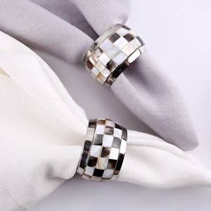 Latest Quality Design Brass <b>MOP</b> Napkin Ring Metal Napkin Ring With <b>MOP</b> Inlay Stainless steel Napkin Ring At very low sell Price - Product Image 1