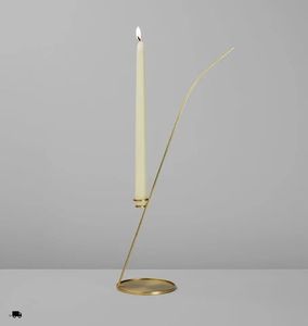 Candelabro moderno decorativo de metal dorado para velas cónicas - Product Image 6