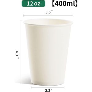 Bicchieri di Carta Monouso da 12 oz per Caffè Caldo, Confezione da 200, Stile Carta Spessa per Bevande Calde - Product Image 2