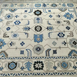 Alfombra Turca Tejida a Mano con Nudos, Vibrante, de Lana/Seda, con Patrones Florales, Ecológica, Antideslizante, Resistente a la Suciedad, Apta para Mascotas, Delgada y Plana - Product Image 1