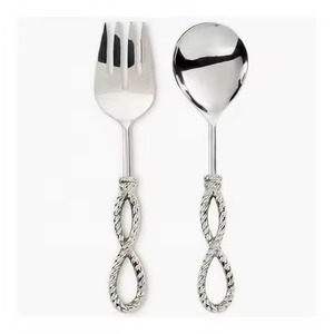 Party <b>Serving</b> Metal Salad Server Set Stainless Steel Salad <b>Serving</b> <b>Spoon</b> Fork Kitchen Dining Table Use - Product Image 3