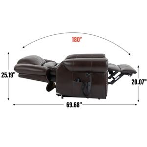 Poltrona Reclinabile Elettrica a Doppio Motore con Posizioni Infinite, Massaggio e Riscaldamento, in Ecopelle, Meccanismo di Movimento Resistente, Capacità 350 Libbre - Product Image 5