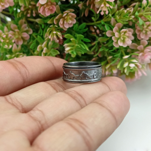 Black Plated Fish <b>Spinner</b> <b>Ring</b> Ocean Fidget <b>Ring</b> Handmade Anxiety Relief <b>Ring</b> Boho Statement <b>Ring</b> Gift for Her / Him - Product Image 2