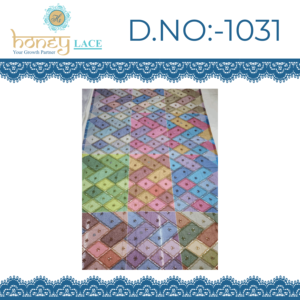 Tissu Premium HONEY LACE non tissé en Chinon Chiffon imprimé floral avec perles, pour mariage, poids moyen, antistatique, respirant, anti-déchirure - Product Image 2