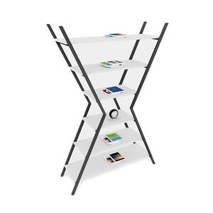 Étagère de présentation moderne en acier inoxydable robuste, cadre en métal noir, géométrique, multifonctionnelle, autoportante, pour rangement - Product Image 5