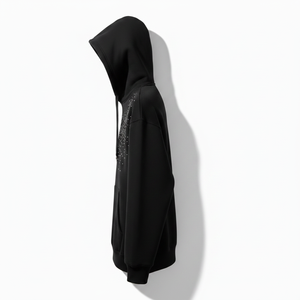 Wholesale Heavyweight Cotton Hoodie Men Custom Rhinestone Hoodie 350 Gsm Blank Fleece No <b>String</b> Oversized Hoodie - Product Image 6