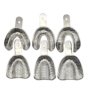 Juego de Bandejas Reutilizables de Acero Inoxidable para Impresiones Dentales, 10 Piezas, Agarre Ergonómico para una Toma de Moldes Precisa, Uso en Laboratorio - Product Image 4