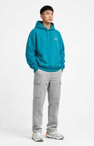 <b>Men's</b> <b>Burgundy</b> Pullover <b>Hoodie</b> Embroidered Logo Solid Color Hooded Sweatshirt with Front Pocket Casual Fit - Product Image 3
