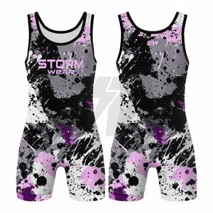 Traje de Lucha Libre Profesional Personalizado Sublimado, Uniforme de Lucha Libre Ligero, Ropa Deportiva de Compresión, Trajes de Levantamiento de Pesas - Product Image 6
