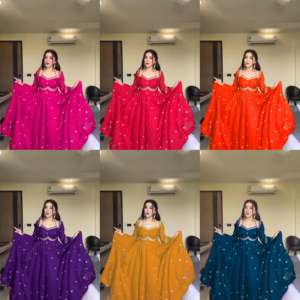 Hermoso Salwar Kameez de Diseño Indio-Pakistaní, Tela Georgette, Bordado Elegante, Ideal para Fiestas, Bodas y Uso Casual - Product Image 5