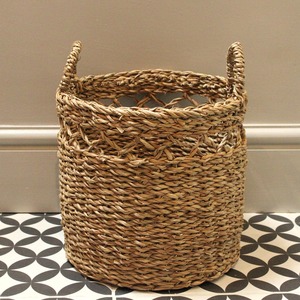 Panier rond en jonc de mer à tressage ouvert, fait main, pour rangement, vente en gros, écologique, fabriqué au Vietnam - Product Image 3
