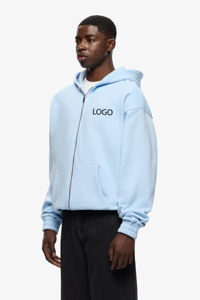 Sudaderas con Capucha Azul Claro Premium 100% Algodón para Hombre, Corte Regular, Unisex, con Logotipo Personalizado, Transpirables, de Secado Rápido, para Invierno - Product Image 3