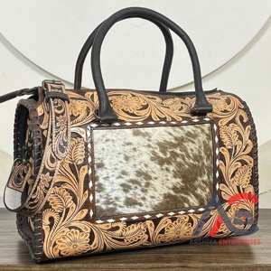 New Personalised Hand <b>Tooled</b> <b>Leather</b> Large Speedy Bag Custom Style Luxury Designer Shoulder Travel Bag for Women's Duffel Bag - Product Image 1