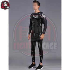 Conjunto Deportivo de Secado Rápido para Hombre, Spandex/Nylon, para Running, Entrenamiento, Compresión, Camiseta de Manga Larga y Leggings - Product Image 4