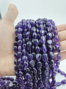 Cuentas de Amatista Africana Natural, Pepitas Lisas, Hilos de Piedras Preciosas Sueltas para la Fabricación de Joyas al por Mayor - Product Image 2