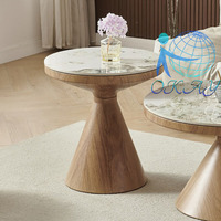 Table basse en céramique au design nordique moderne avec plateau rond européen, meuble élégant pour le salon