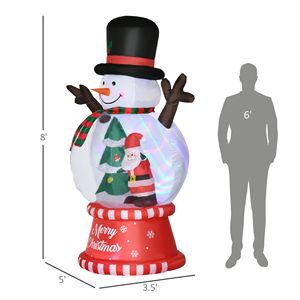 Decorazioni Natalizie Gonfiabili da Esterno con Luci LED Colorate Rotanti da 2,4 m, con Pupazzo di Neve - Product Image 3