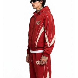 Ensemble de survêtement coupe-vent en nylon avec logo personnalisé, pantalon de jogging respirant, veste imperméable et coupe-vent, ensemble deux pièces pour hommes - Product Image 2