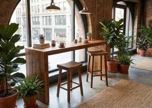 Ensemble de 2 tabourets ronds en bois avec assise courbée - Design moderne, légers et durables pour une utilisation comme table basse - Product Image 5