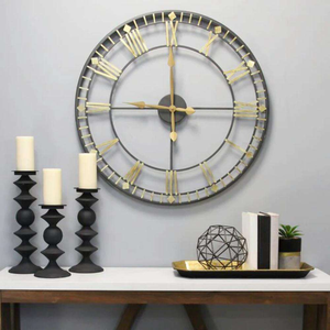 Top Grade Beautiful Finish Metal Wall <b>Clock</b> with Creative Round Shape Simple Look for Kitchen Or Office from Indian Supplier - Product Image 1