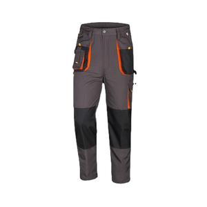 Pantalones de Seguridad para Hombre, Pantalones de Trabajo Grises con Bolsillos Reflectantes Naranjas, Rodillas Reforzadas, Alta Durabilidad, Ropa Protectora de Alta Visibilidad - Product Image 1