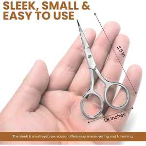Mini Stainless Steel Curved Round Tip Grooming Eyebrow Eyelash Nose Hair Beard Trimming Scissors <b>Makeup</b> Beauty <b>Tool</b> Custom Color - Product Image 3
