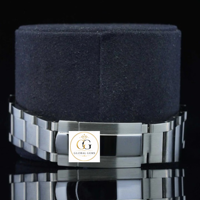 Montre automatique mécanique en acier inoxydable de qualité supérieure, or blanc, moissanite, diamants glacés, verre analogique 20 mm, bracelet en caoutchouc, tendance et scintillante