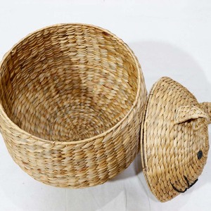 Panier de rangement pour linge en jacinthe d'eau en forme de chat avec couvercle amovible - Product Image 4