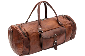 Sac de voyage vintage en cuir véritable, grand format, fait main, pour la gym et la randonnée, marron, vente en gros, sacs de sport en cuir de chèvre véritable - Product Image 2