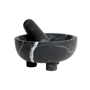 Juego de Mortero y Pilón de Mármol Hecho a Mano de Alta Calidad para Aplicaciones Profesionales de Molienda en Cocina y Mezcla de Hierbas - Product Image 1
