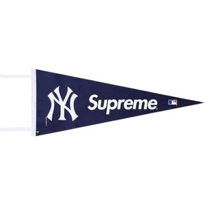 New York Yankees Pennant Flag Navy Blue Triangle Shape Silk Screen Printed Durable Sports <b>Banner</b> - Product Image 1