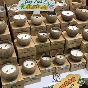 SUPPLIER HIGH QUALITY NATURAL COCONUT SHELL <b>CANDLE</b> COCONUT WAX MANY SCENTS AT THE BEST WHOLESALE PRICE IN VIETNAM - Product Image 6