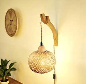 Handmade Bamboo Woven <b>Wall</b> <b>Sconce</b> Retro Farmhouse Bedside Lamp Eco Friendly <b>Wall</b> <b>Light</b> Fixture OEM Supplier Vietnam - Product Image 5