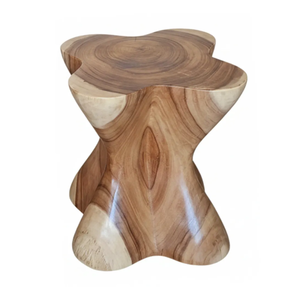 Organic Modern Solid Suar Wood <b>Side</b> <b>Table</b> Sculptural Handcrafted Durable Accent <b>Table</b> <b>Rustic</b> Style Natural Grain Wood - Product Image 3