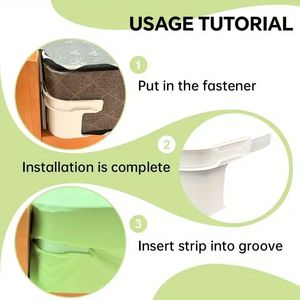 4 fermagli invisibili a C senza ago, fissaggio singolo, antiscivolo, per lenzuola con angoli e piatte - Product Image 4