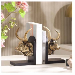 Nuevos sujetalibros decorativos de metal con diseño de toros, resistentes y antideslizantes, para el hogar, la oficina y la biblioteca. - Product Image 2
