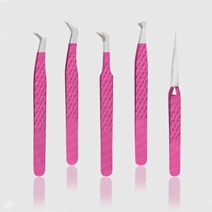 Custom Logo 45 Degrees Stainless Steel Fiber Tip <b>Eyelash</b> Extension Tweezers Easy-to-Use False Volume <b>Applicator</b> for Beauty - Product Image 1