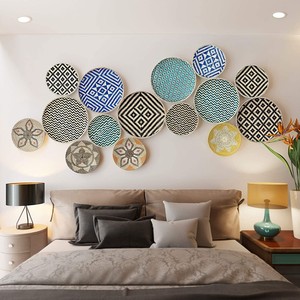 Plateau en bambou coloré à vendre, qualité supérieure, plateaux tissés naturels, ensemble de décoration murale artisanale - Product Image 6