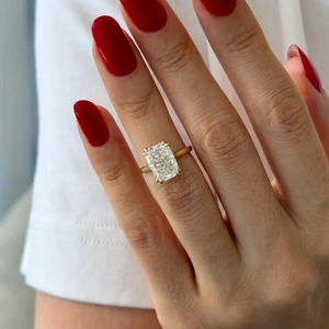 แหวนหมั้นเพชรแบบซ่อนทรงกรงเล็บคู่4กะรัต14K/18K ได้รับการรับรองจาก IGI เพชรชั้นดีดีไซน์ทันสมัย - Product Image 1