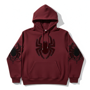 Sudadera con capucha de moda al por mayor para hombre, chándal gráfico con diseño de telaraña de diamantes de imitación, sudadera polar unisex, proveedor de sudaderas con capucha estilo urbano - Product Image 3