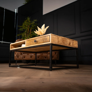 Modern Indian Style Natural <b>Solid</b> <b>Wood</b> Antique Adjustable Coffee Table Brown Industrial Living Room Furniture Dining Kitchen Use - Product Image 1