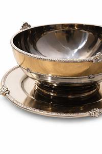 Bol à chocolat en acier inoxydable couleur argent avec assiette, taille et forme personnalisées, vaisselle décorative, bol de service - Product Image 3