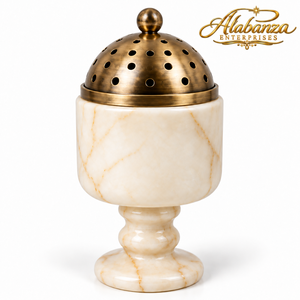 ALABANZA ENTERPRISES Quemador de Incienso de Mármol de Lujo con Tapa de Cúpula Perforada, Incienso Indio Ecológico Aromático para Todas las Estaciones - Product Image 3