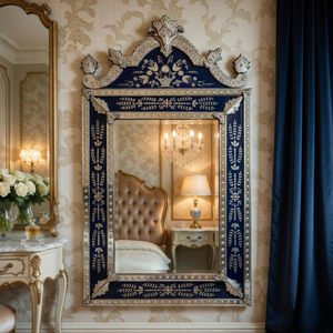 Miroir mural de style antique vénitien baroque de luxe |   Miroir en verre décoratif design pour salon, chambre et intérieurs d'hôtel - Product Image 4