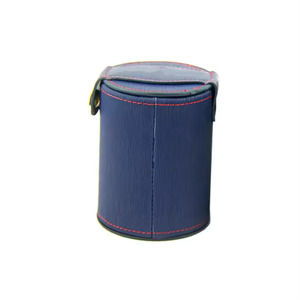 Copa de Dados Redonda de PU Azul, Estilo Clásico, Estuche de Almacenamiento Duradero para Juegos de Adultos - Product Image 1