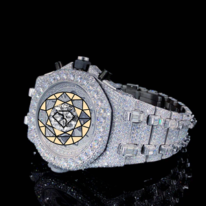 Montre unisexe de luxe avec mouvement à quartz Citizen, boîtier carré en acier inoxydable incrusté de diamants, cadran en cristal de 46 mm, date automatique, respectueuse de l'environnement - Product Image 2