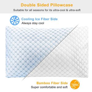 Almohadas de Cama de Espuma Viscoelástica con Gel Refrigerante, Tamaño Queen, 2 Piezas, Ventiladas, Suaves y Refrescantes - Product Image 6