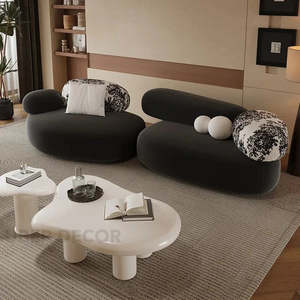 Bilbao 2-Seater Retro Pebble <b>Sofa</b> Special-Shaped Minimalist Couch for <b>Small</b> Apartments Homestays Beauty Salons - Product Image 5