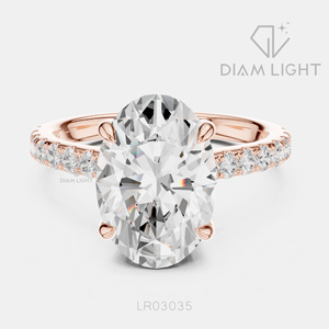 Engagement <b>Ring</b> 14KT White Gold F+ Color VS+ Clarity for Women Luxury <b>Ring</b> IGI Certified 4.00CT Oval Cut Lab Grown Diamond - Product Image 5